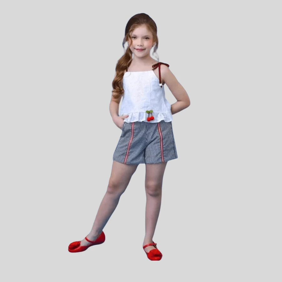 Conjunto Meninas Casual Casamento Luxo Shein Tween Juvenil Conjunto Short e blusinha
