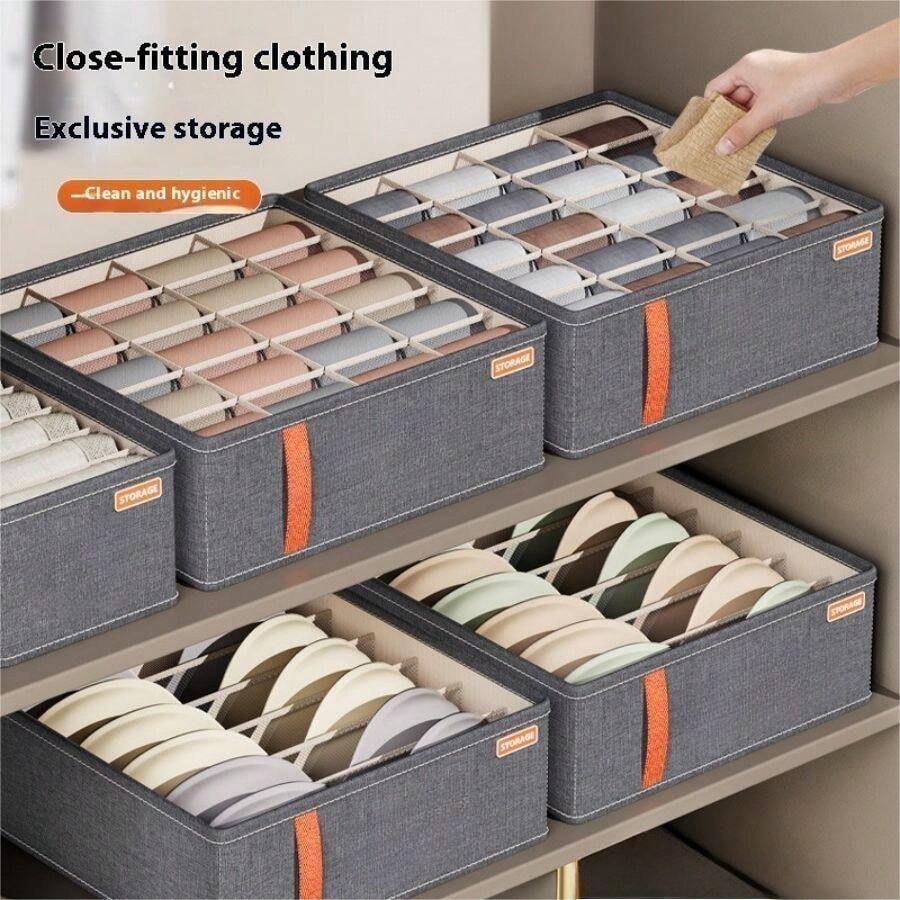 2 pièces Boîte de rangement pour chaussettes et sous-vêtements, 6/7/20 grilles, boîte de rangement pliable multifonctionnelle, convient pour la chambre, la salle de bain, le bureau, le placard, la commode, sous le lit, le bureau et le rangement scolaire, décorations d'Halloween, costumes d'Halloween, décorations d'automne, décorations de festival