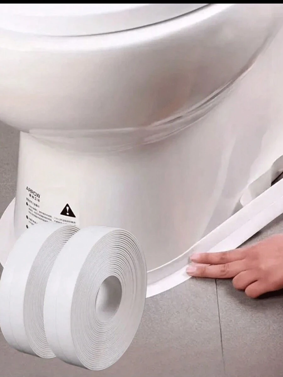 1roll Waterproof Mildew-Proof Toilet Caulk Strip, Self-Adhesive Sealing Tape For Kitchen Bathroom, Bathroom Waterproof Tape To Avoid Wet, Kitchen Sink Beautiful Seam Stickers