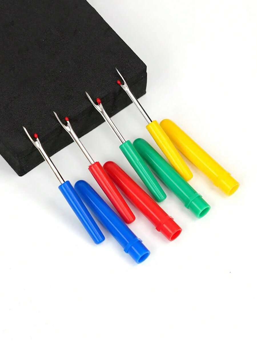 (1pc/2pcs/3pcs/4pcs) Plastic Seam Ripper, Sewing Seam Ripper, Cross Stitch Tool Seam Ripper, Small Seam Cutter, Sewing Tool Small Seam Ripper(Red, Blue, Green, Yellow And Random Colors Are Available)