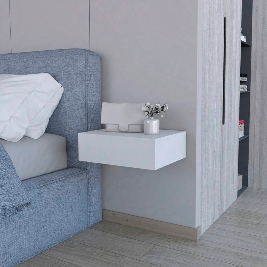 Vienna Floating Nightstand, Sleek Wall-Mounted Design With Spacious Drawer Storage,Yifei Store