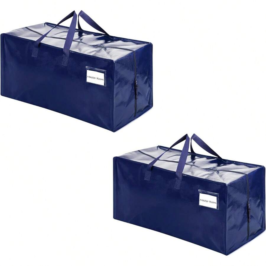 10 Pack Moving Bags W/Backpack Straps, Moving Boxes & Storage Bins Alternative, Packing Supplies, Camping Accessories Totes For Storage, Dorm Room Essentials Storage Bags (Blue, 10 Pack)
