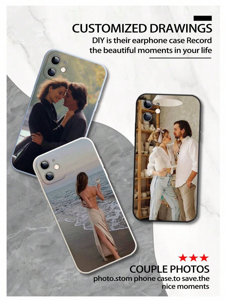 1 Peça Personalizada Capa de Silicone para Celular com Tela Cheia, com Padrão Personalizado, Compatível com Apple iPhone 16, 15, 14, 13, 12, 11 Pro Max, XR, XS Max, 7 Plus, Moda, Estiloso, Colorido, Contratado, Capas de Celular Personalizadas, Presentes Únicos para Amigos no Dia das Mães