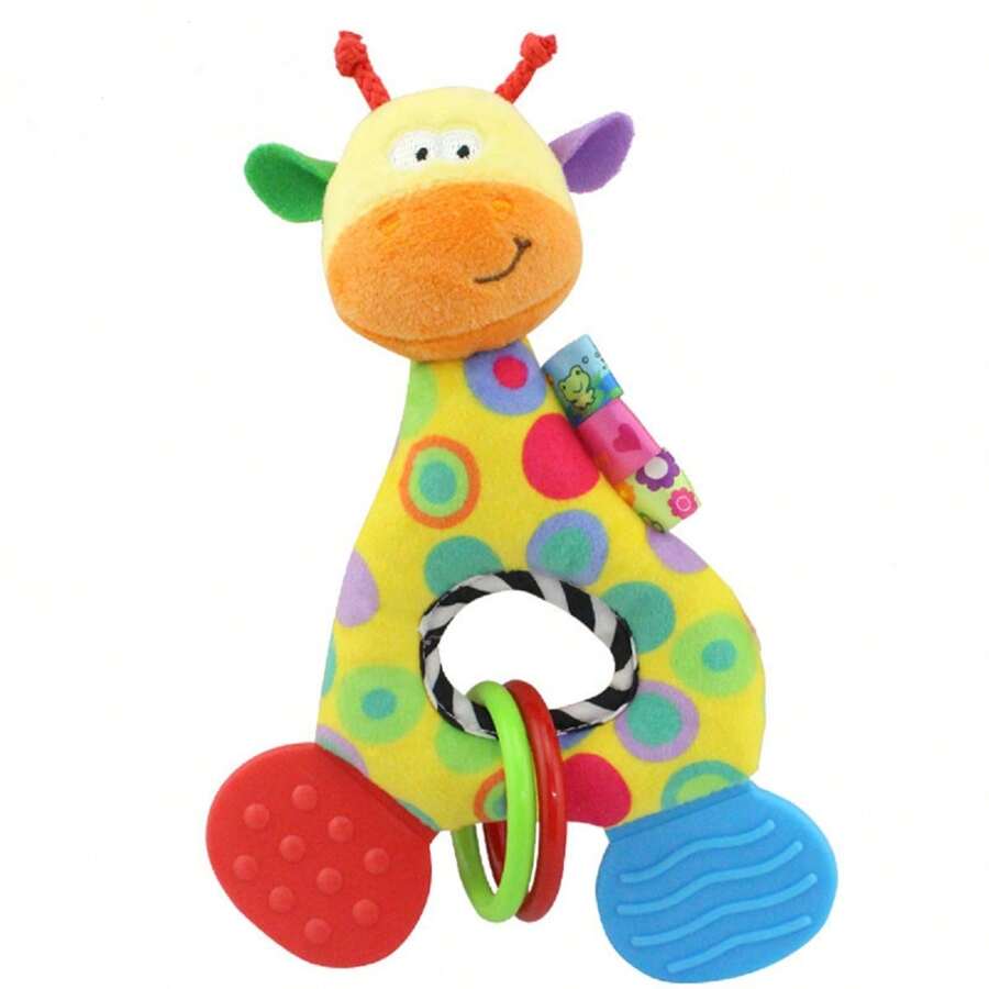 Giraffe Plush Doll & O-Shaped Teether Combo, Adorable Baby Teething Doll, Newborn Stuffed Animal Doll For 0-12 Months Baby, Baby Dolls 12 Months, Dolls Baby, Dolls For Babies