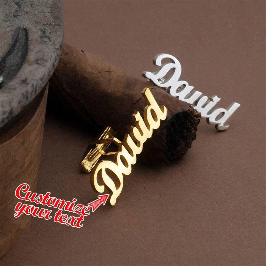 1Pc Personalized Silver Name Cufflinks, Madam Cufflink For Men, Bride Groom Wedding Cufflink, Gift For Men Madam, Best Gifts ForMother's Day Father's Day