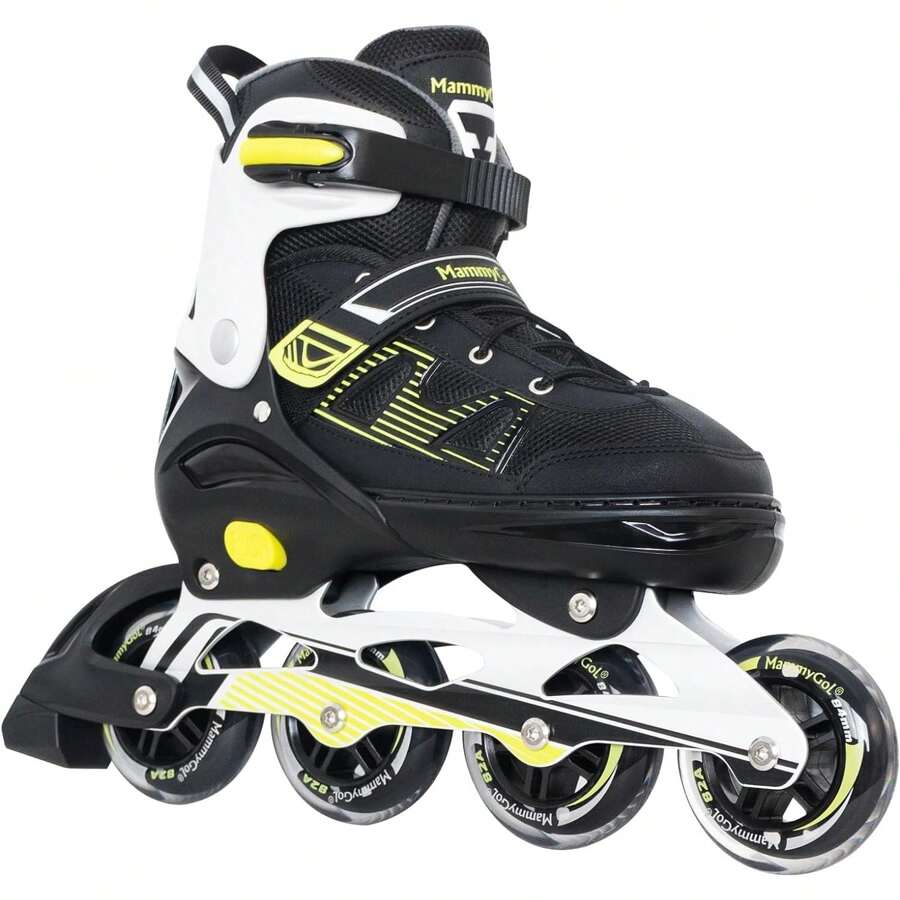 Adult Inline Skates For Men Women, Blades Roller With Carbon Steel Bearings, TPR Brake, 3D Mesh, EVA Lining, PVC Upper | Adjustable Size For Better Fit For Skating Enthusiasts