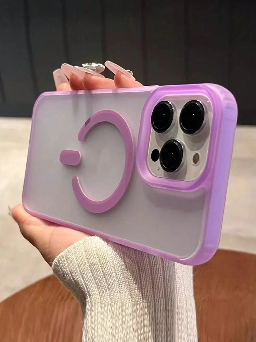1pc Premium Frosted Semi-Transparent Magnetic Phone Case Compatible With 16promax/16/16pro/16plus/15/15promax/15pro/11/12/13/14promax/11pro/11promax/12pro/12promax/13pro/13promax/14pro/14promax, Creative Design
