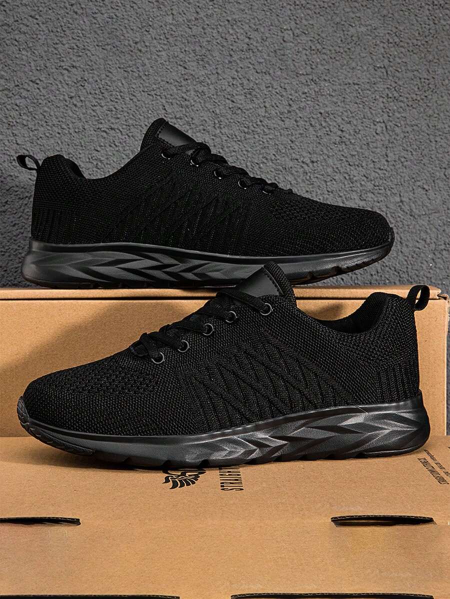 2025 Spring New Men Breathable Knit Casual Sneakers, Cushioned Lightweight Comfortable Running Fitness Training Sports Shoes