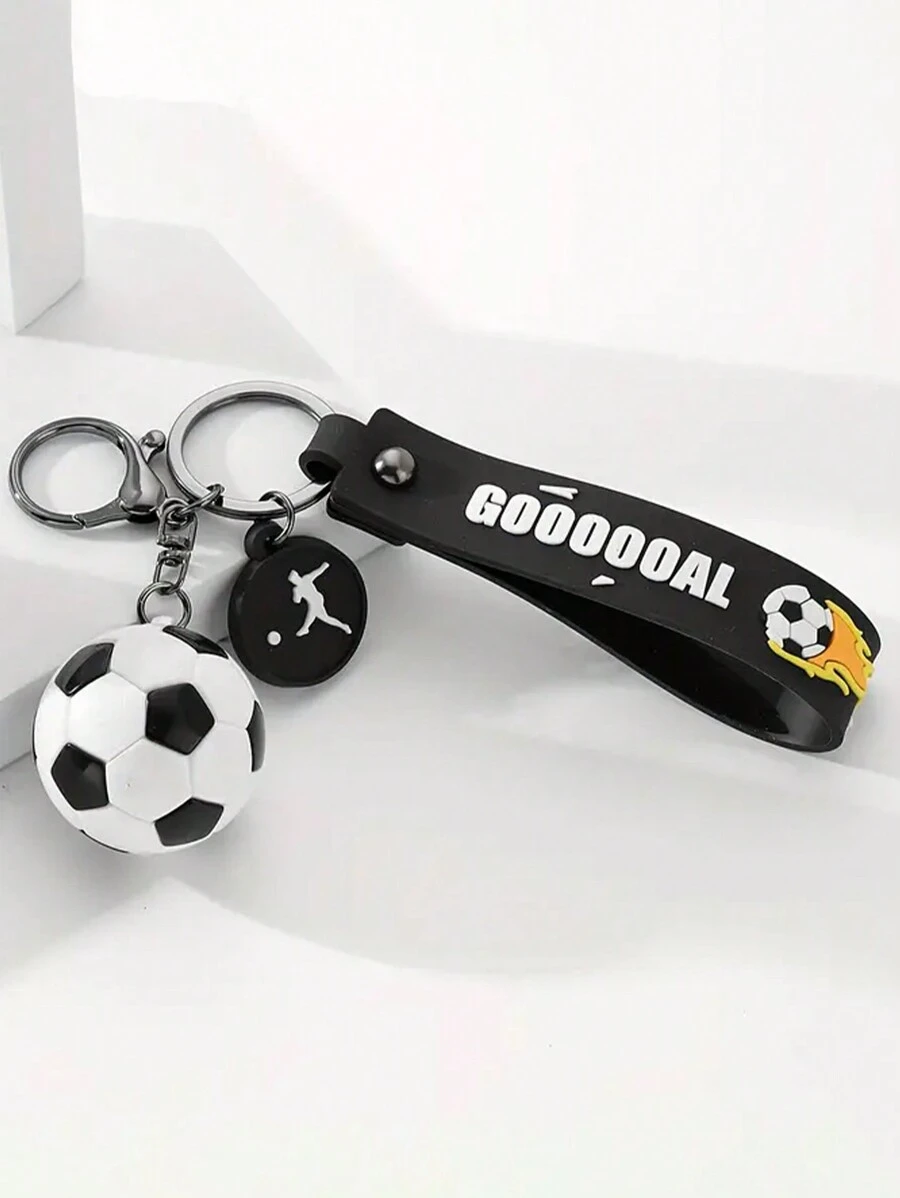 1pc Durable Multi-Color Football/Soccer Pendant, Key Chain, Resin Crafted, Fashion Sports Fan Accessory