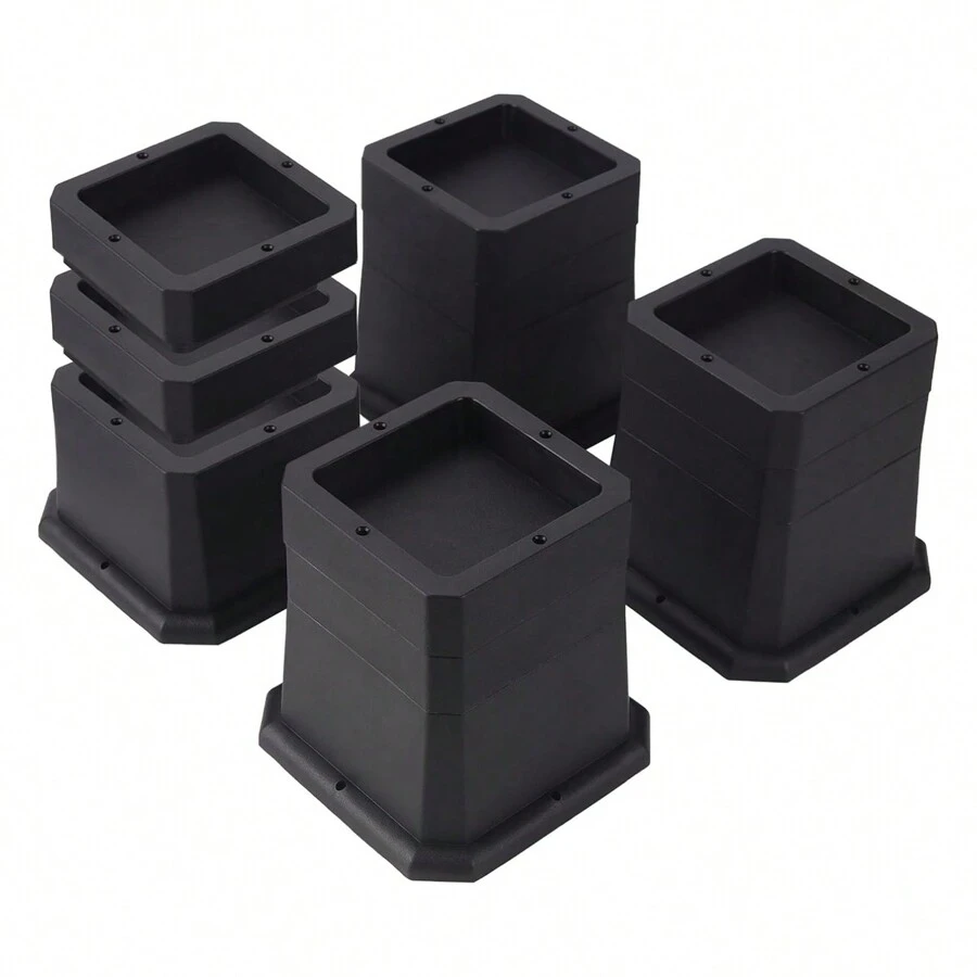 Furniture Risers Bed Risers Heavy Duty Adjustable Dorm Bed Lifts Risers Table Desk Chair Leg Extenders Black