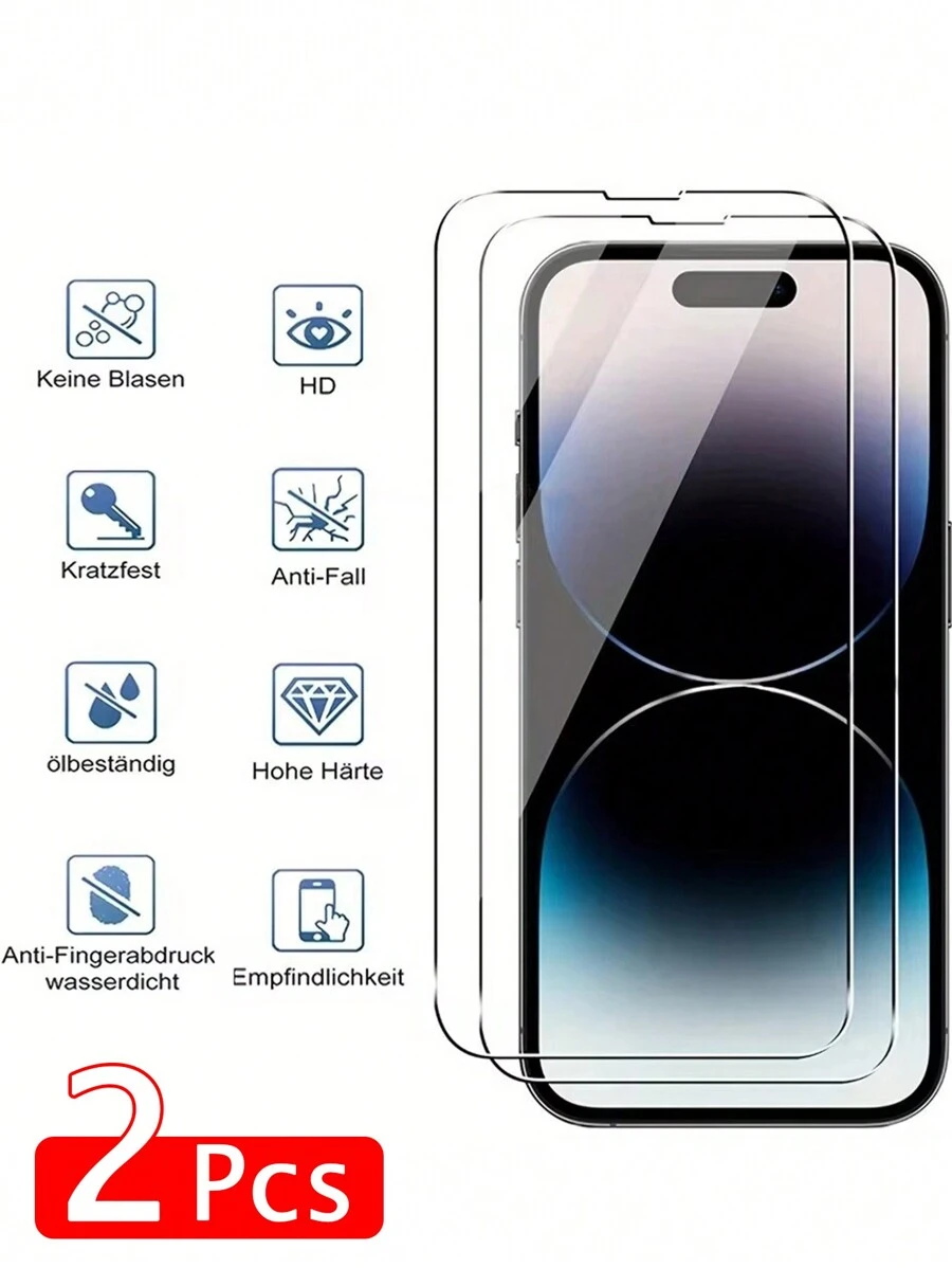 2Pcs Tempered Glasses Compatible With IPhone16 15 14 Pro Max 13 12 Mini 11 Pro Max Screen Protector Compatible With Iphone 7 8Plus XR XS Max Glass Gift For Birthday, Family, Friends Phone Screen Protector, Phone Accessories