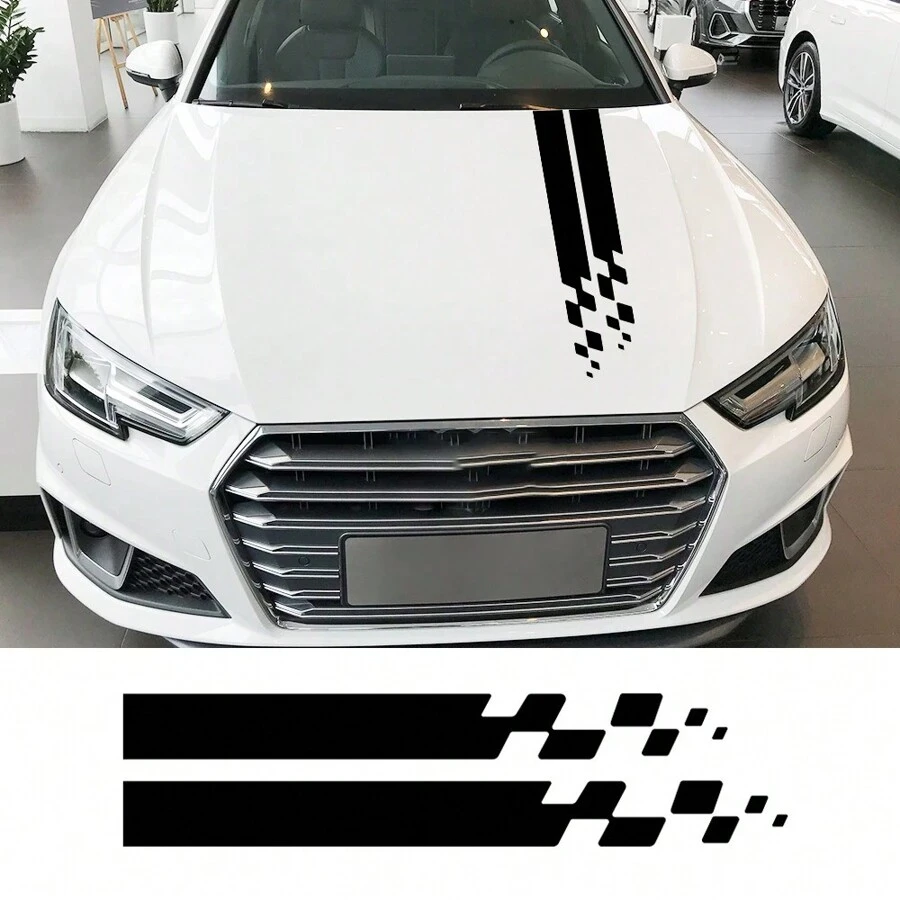 Universelle Motorhaube Aufkleber Auto Rennsport Styling DIY Beschriftung Motorhauben Vinyl Folie Aufkleber Tuning Zubehör passend für Autos, SUVs, Pickup Trucks