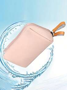 1 pieza Bolsa portátil de almacenamiento de maquillaje - Neceser de viaje con cremallera para cosméticos y artículos de aseo - Organiza y protege tus artículos de belleza esenciales para la decoración del hogar de otoño