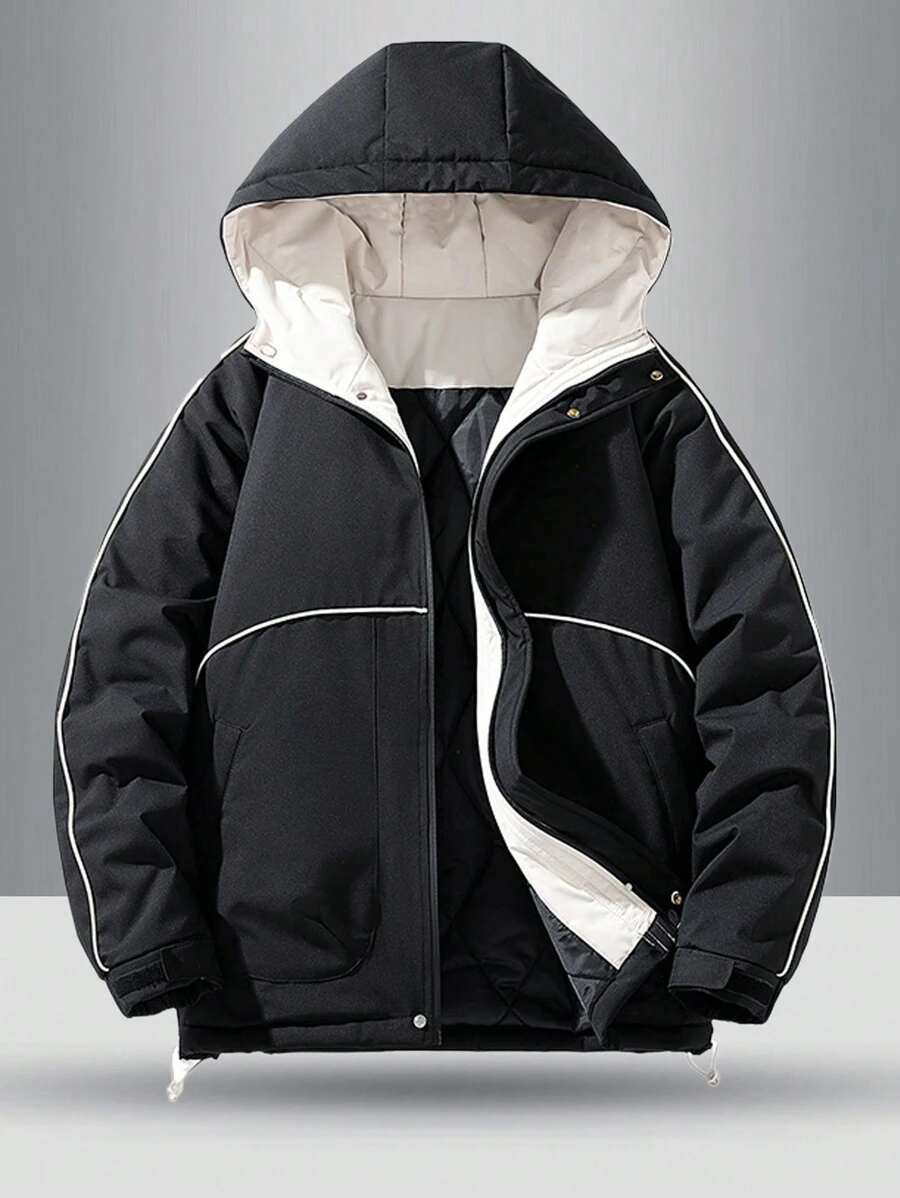 2024 New Winter Men Outdoor Sport Fashionable Casual Hooded Thicken Warm Padded Coat