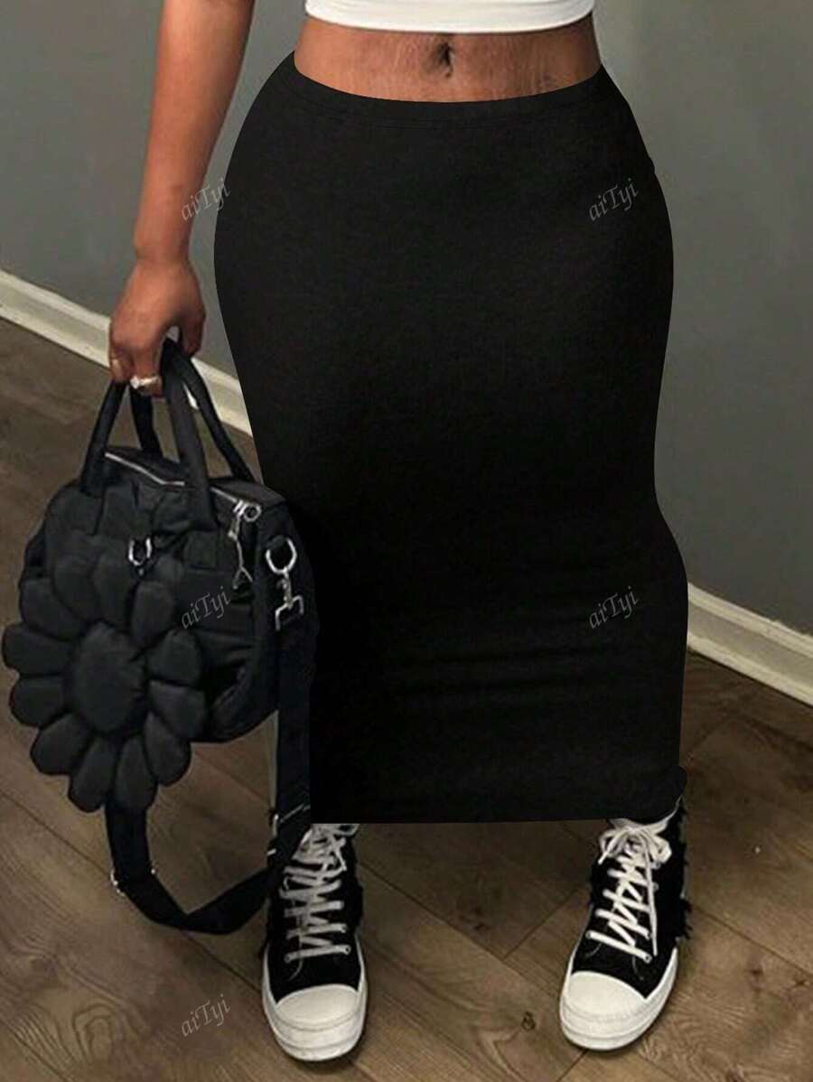 Plus Size A-Line Skirt, Fashionable & Versatile, Suitable For Graduation Season And Independence Day