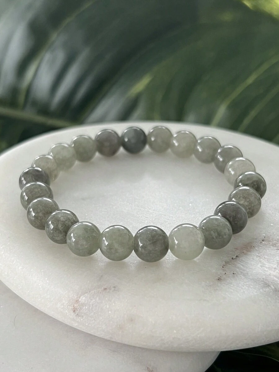 1 Stück Armband aus Jade für Wohlstand und Fülle, Jadeit Edelstein Geschenk für gutes Glück, Kreativität und die Absorption negativer Energie