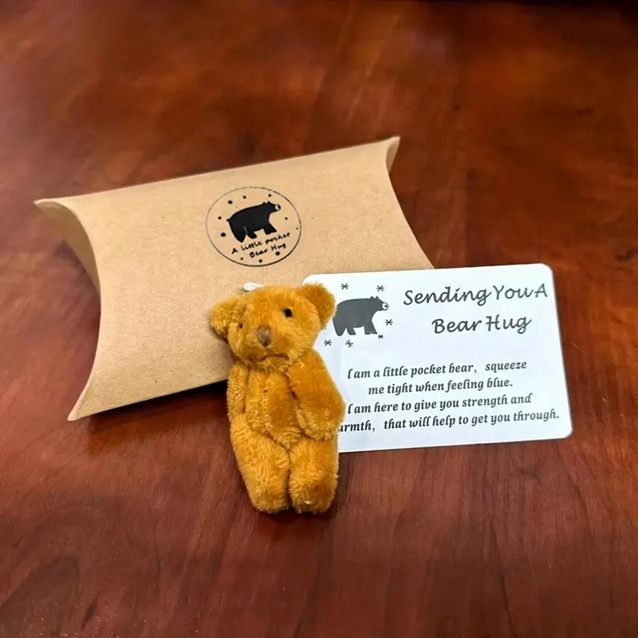 New A Little Pocket Bear Hug,Mini Frabic Stuffed Bears Animals Ornament,Tiny Bears Pocket Hug Token,Little Bear Long Distance Relationship Gifts For Him Friendship Gifts For Friends,Mini Teddy Bear,Small Teddy Bear,Pocket Hug,Mini Teddy Bear,Small Teddy Bear,Bear