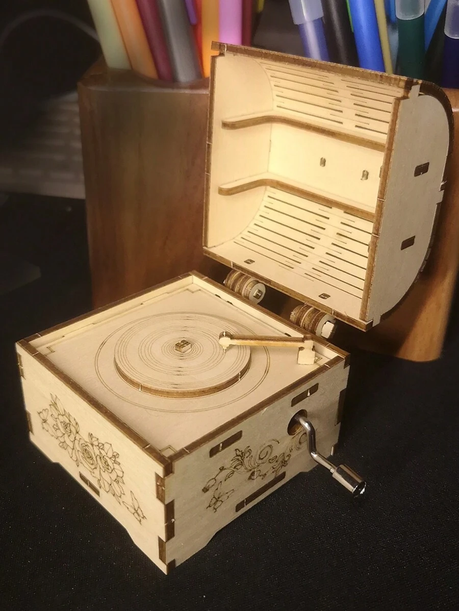 3D Puzzle drewniane Ręka Skarb Pozytywka Światło słoneczne Wykonany ręcznie Montaż Model Zestaw Wakacje Urodziny Prezenty na święta