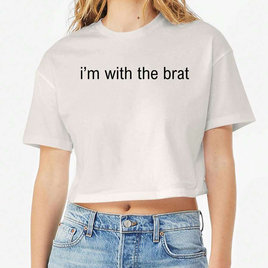 Nearly There With The Women Black Graphic Ladies Cotton Crop Top T-Shirt