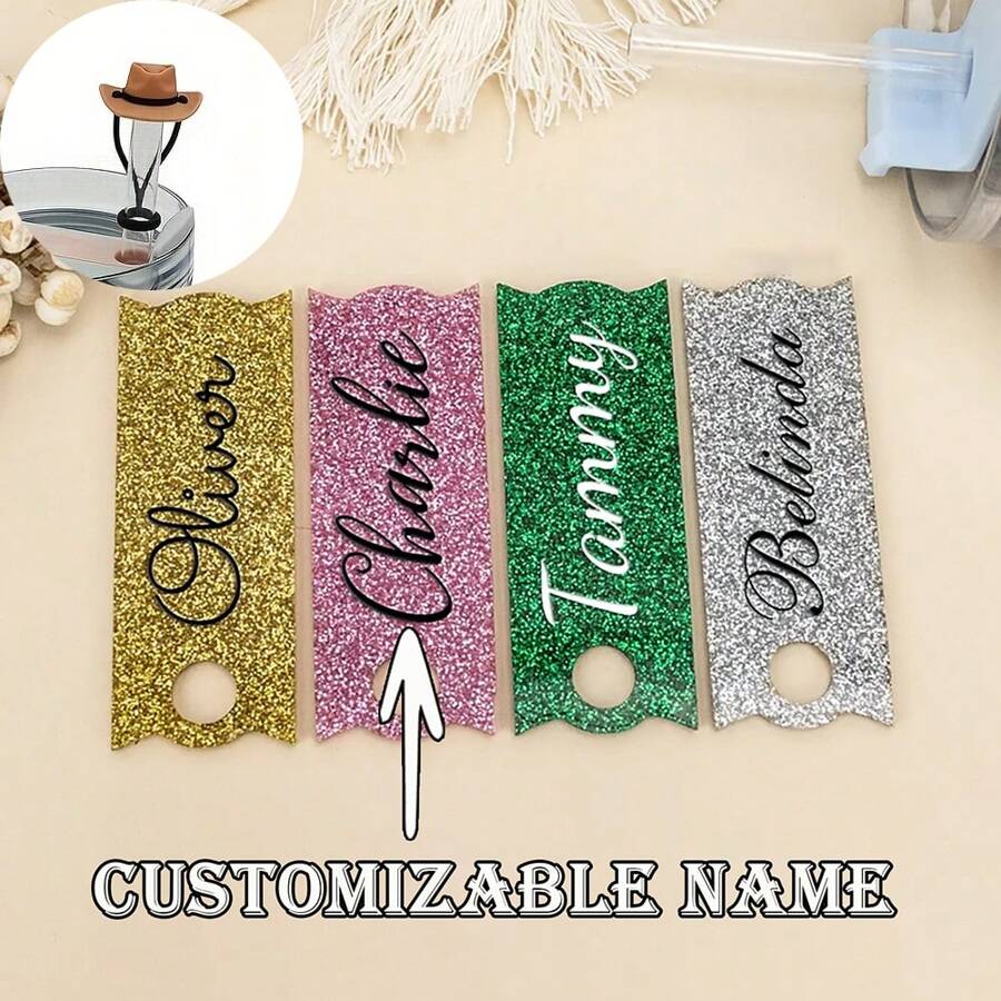 Etiqueta de nombre personalizada para vaso de 30 Oz y 40 Oz, placa de nombre de acrílico personalizada para vaso, placa de nombre personalizada, accesorios para vaso, tapa para vaso, placa de nombre personalizada para botella de agua