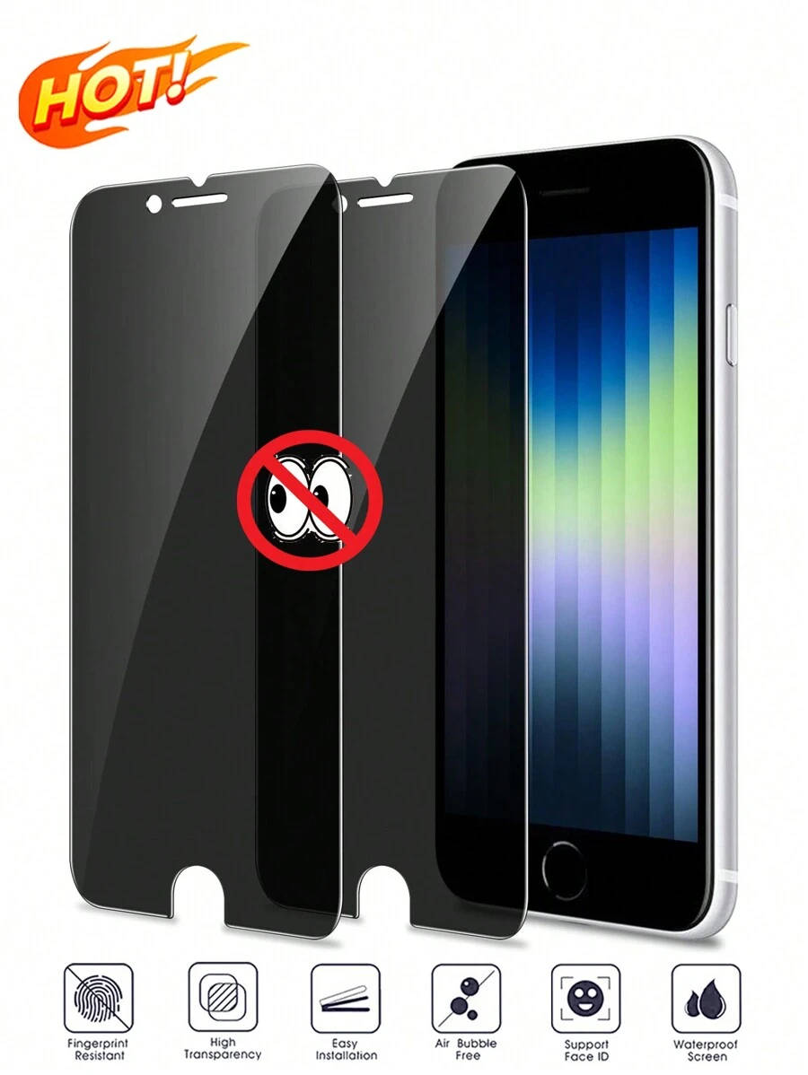 2pcs Anti-Spy, Anti-Fingerprint, Anti-Oil, Privacy Protection Tempered Glass Screen Protector, Compatible With IPhone 7/8/7Plus/8Plus/X/XS/XR/12/12Pro/12Plus/12Pro Max/12e Gift For Birthday, Family, Friends Phone Screen Protector, Phone Accessories