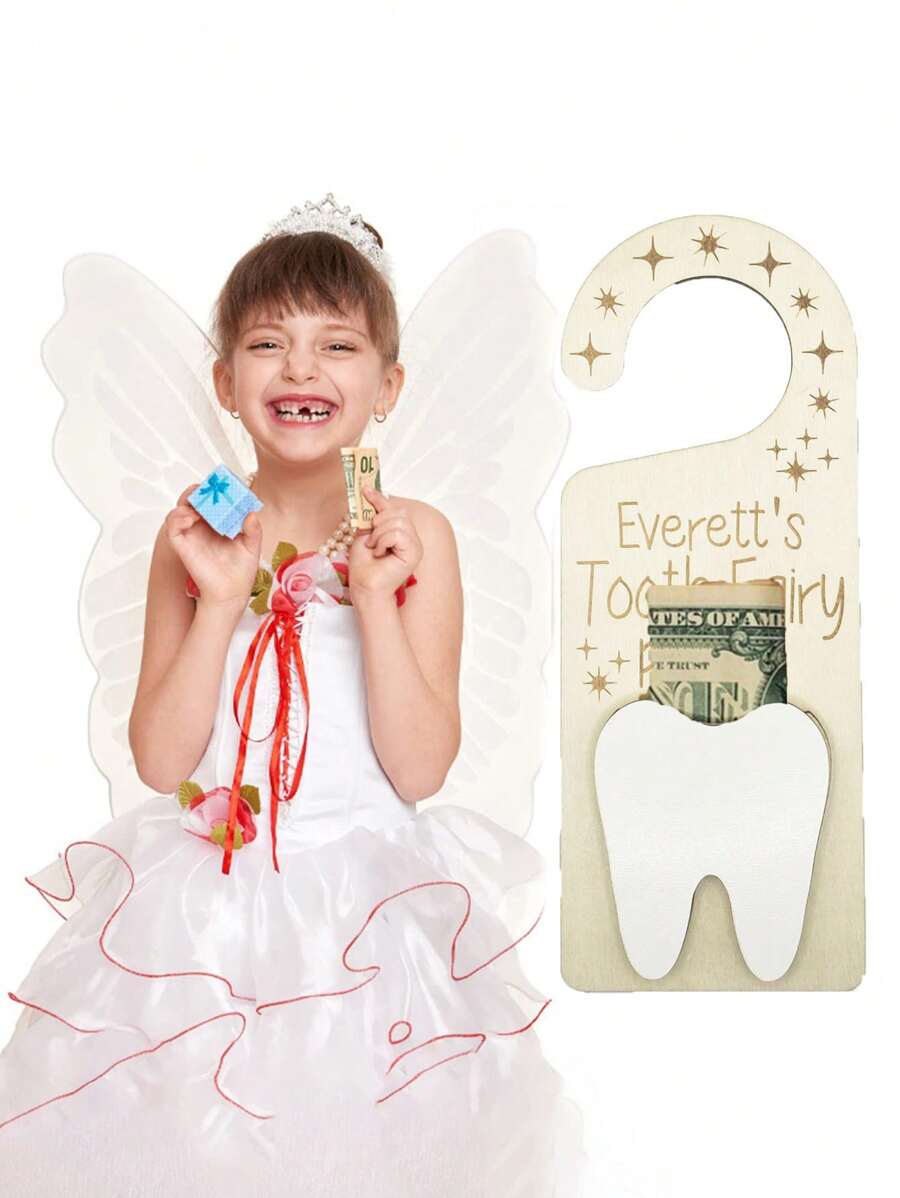 1 Set Children Tooth Fairy Door Hanger, Tooth Fairy Wall Hook, Door Knob Hanger, Tooth Loss Gift For Baby Baby Shower Family Decorations Gifts Baby Shower Easter Gift Sthings For Girls/Boys