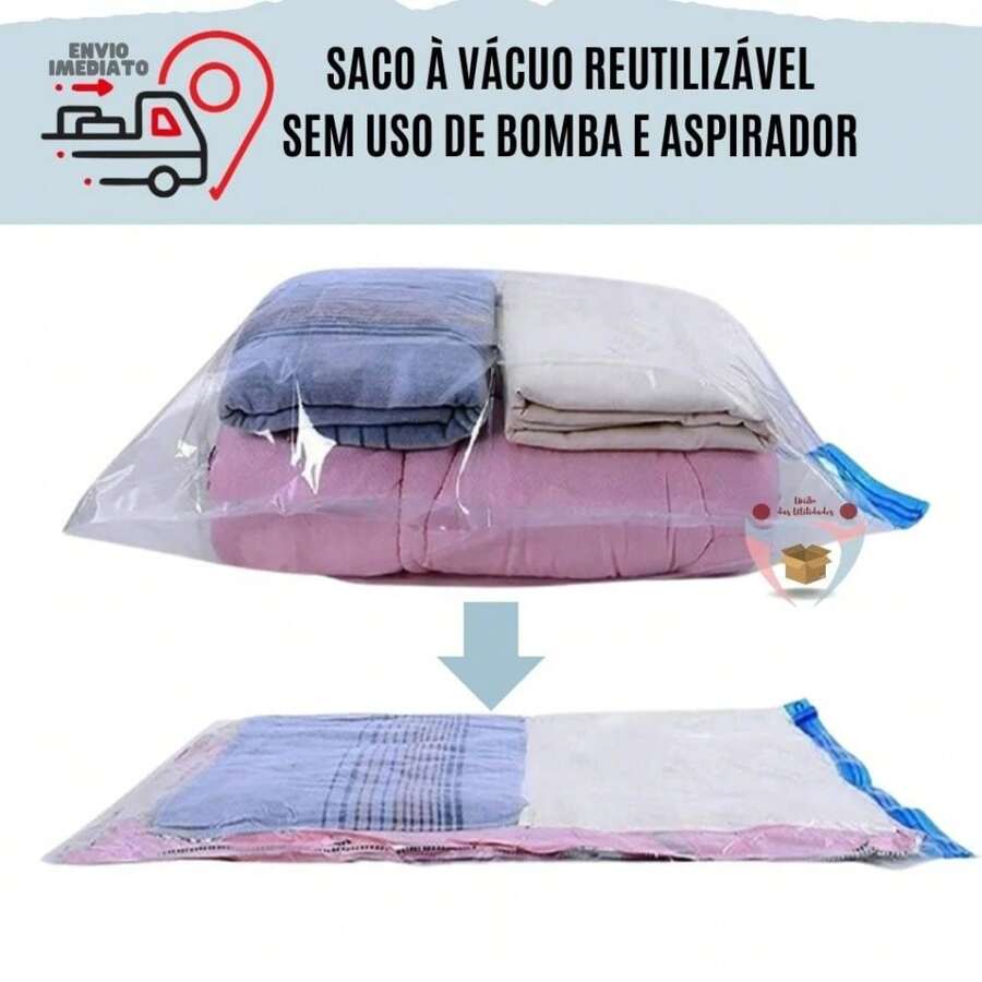 Saco A Vácuo Organizador Não Precisa De Bomba P M G Reutilizável Organizador Edredom Cobertor Roupa Multiuso Universal Não Precisa de Aspirador