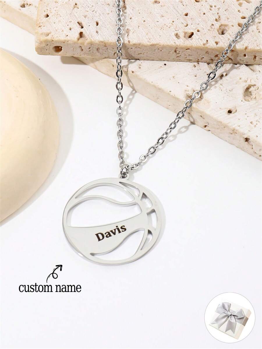 1pc gegraveerde naam basketbal ketting, gepersonaliseerde naam sport ketting, cadeau voor sportliefhebbers, gegraveerde naam ketting voor vriendje, verjaardagscadeau, Valentijnsdag cadeau, afstudeercadeau, jubileumcadeau, kerstcadeau