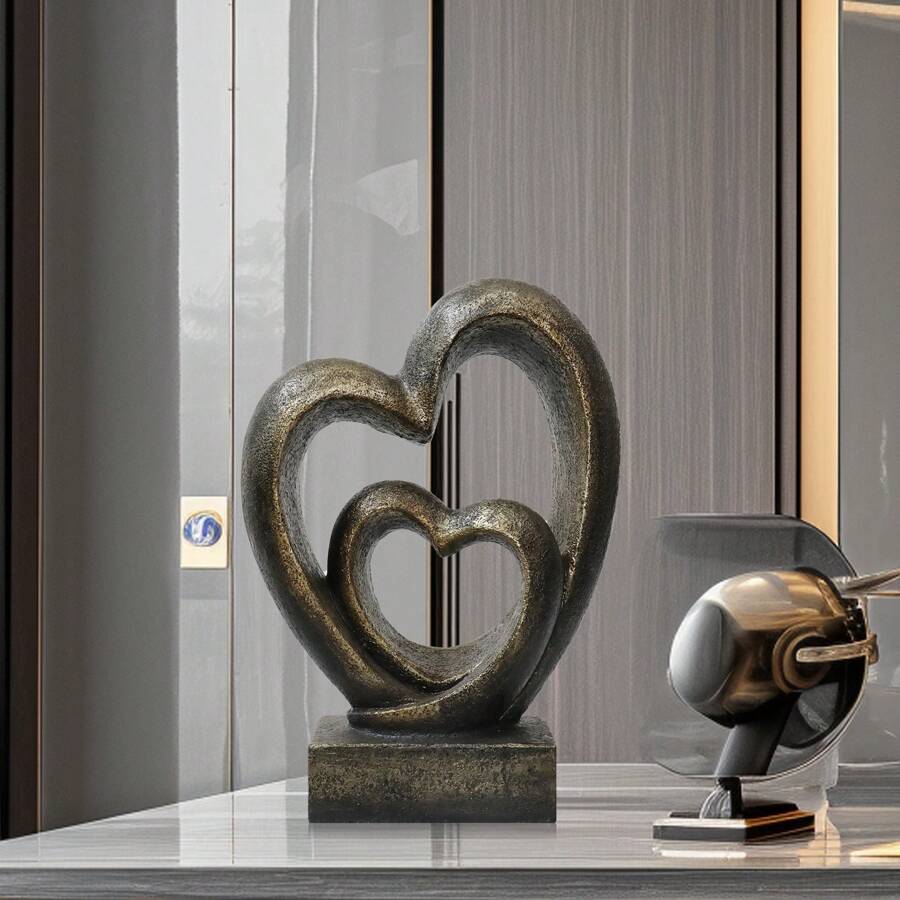 1Pcs Gift Couple Ornaments Valentines Day Gifts Desktop Decor Heart Figurines Home Decor Desktop Ornament Statue Decor Girls Jewelry Rack Resin Wedding Lovers