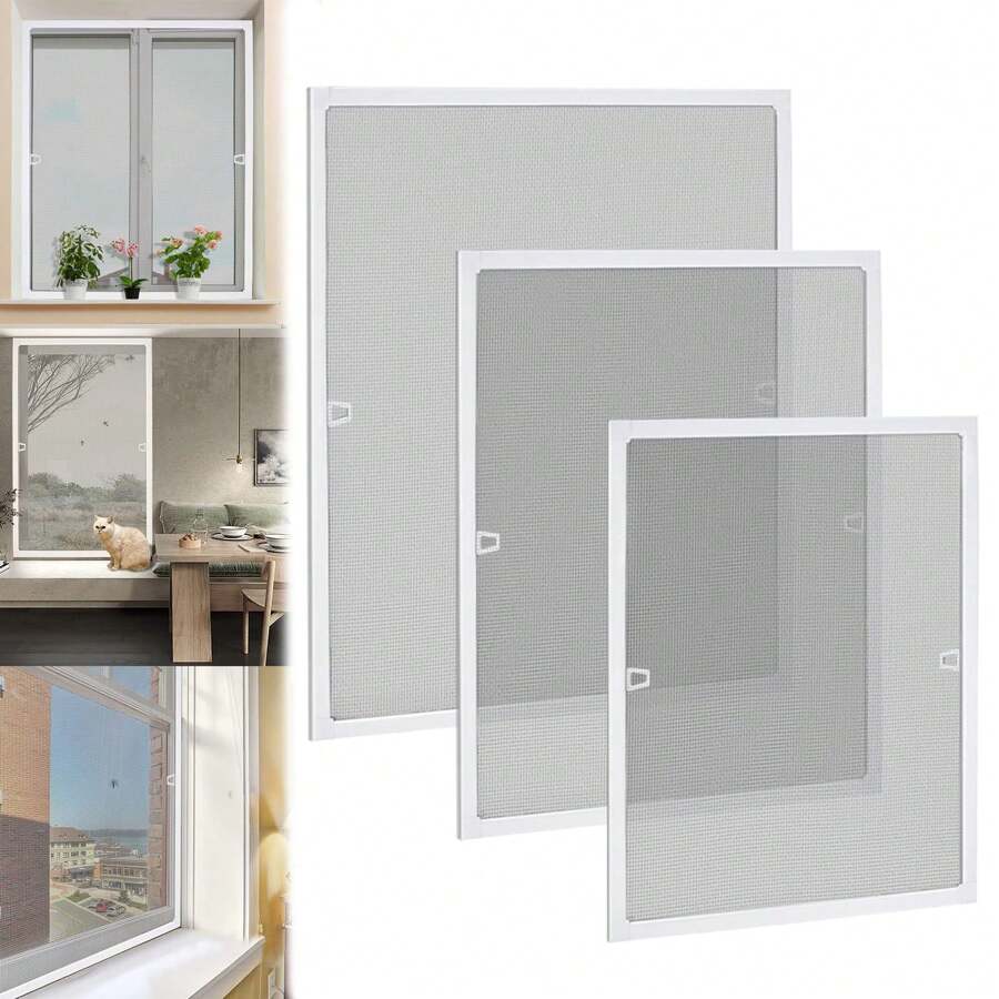 VA-Cerulean Moustiquaire Moustiquaire 80 * 100 cm / 100 * 120 cm / 120 * 140 cm Moustiquaire Extensible Anti-poussière pour Fenêtre Moustiquaire sans Perçage Blanc / Anthracite
