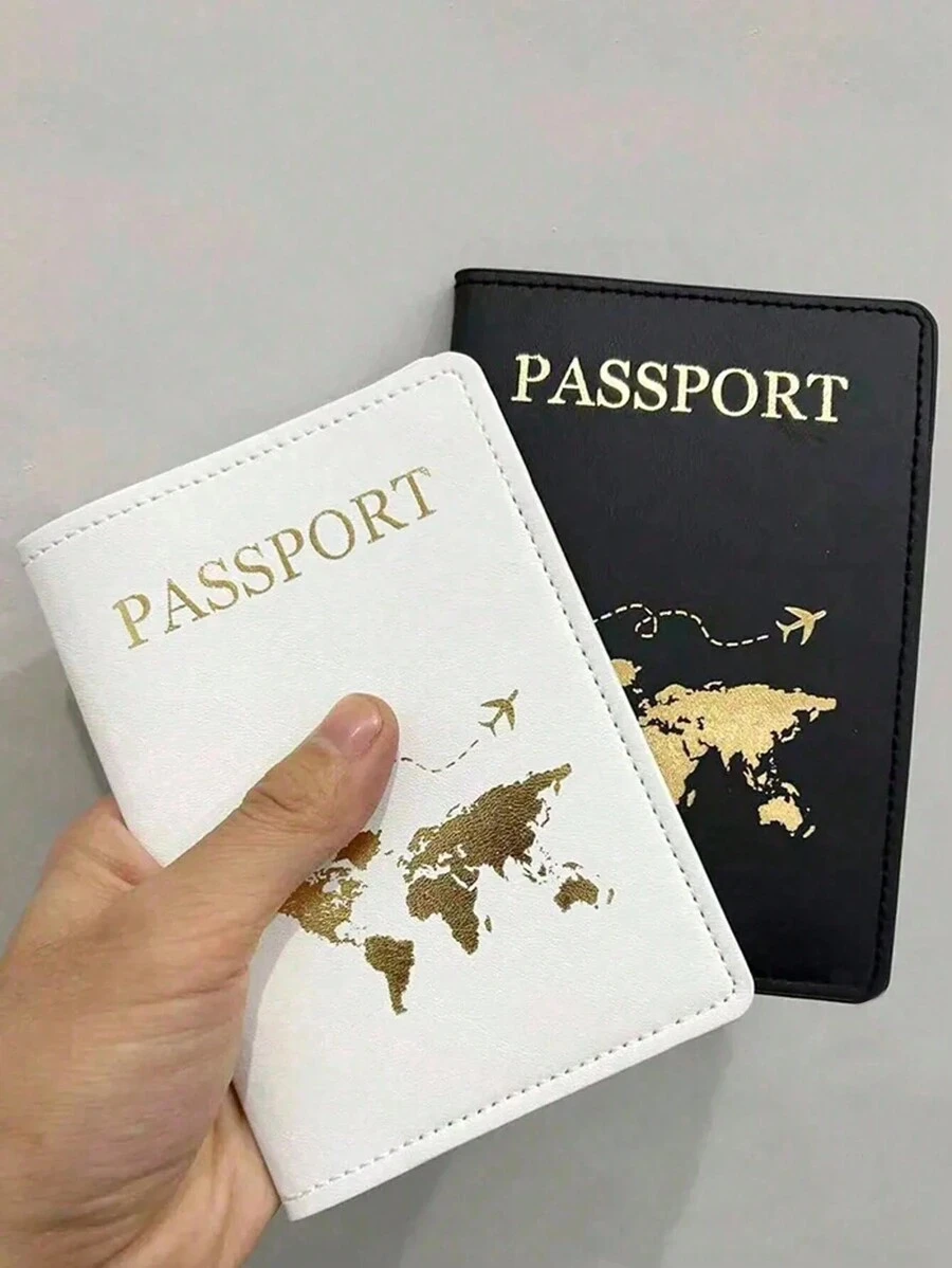 1 pièce Étui de passeport en PU créatif avec porte-billet, étui de passeport mode pour voyage de vacances, protection de l'étui de passeport