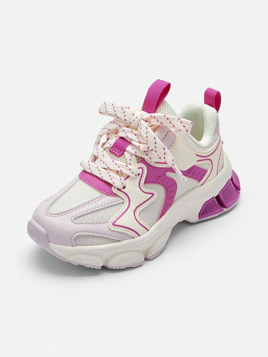 Balabala Girls' Running Shoes, 2024 Autumn New Breathable And Anti-Slip Sneakers, Retro Style