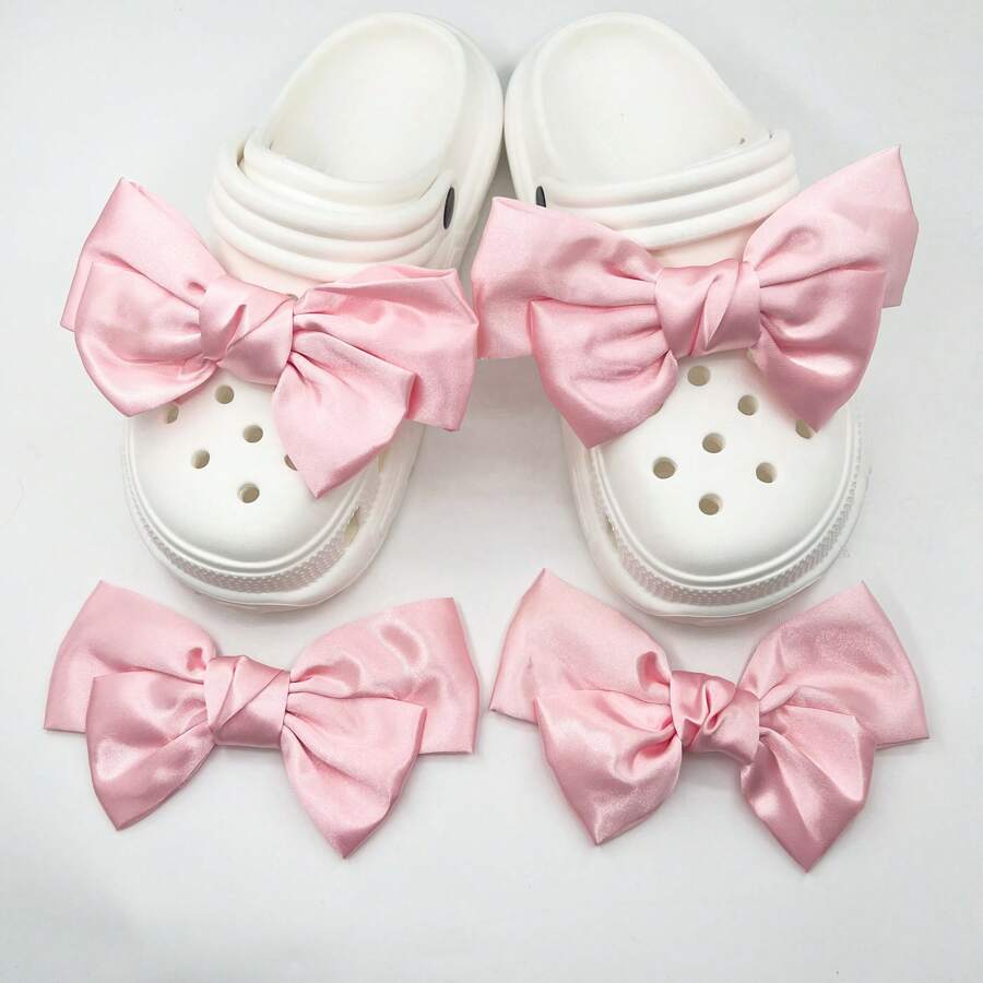 2 Peças Decoração de Sapato com Laço da Moda, Adequado para Sandálias, Chinelos, Casamento, Festa de Aniversário, Tênis Retrô, Acessórios DIY (Sapatos não incluídos), Acessórios de Sapatos Fofos Rosa para a Primavera e Verão
