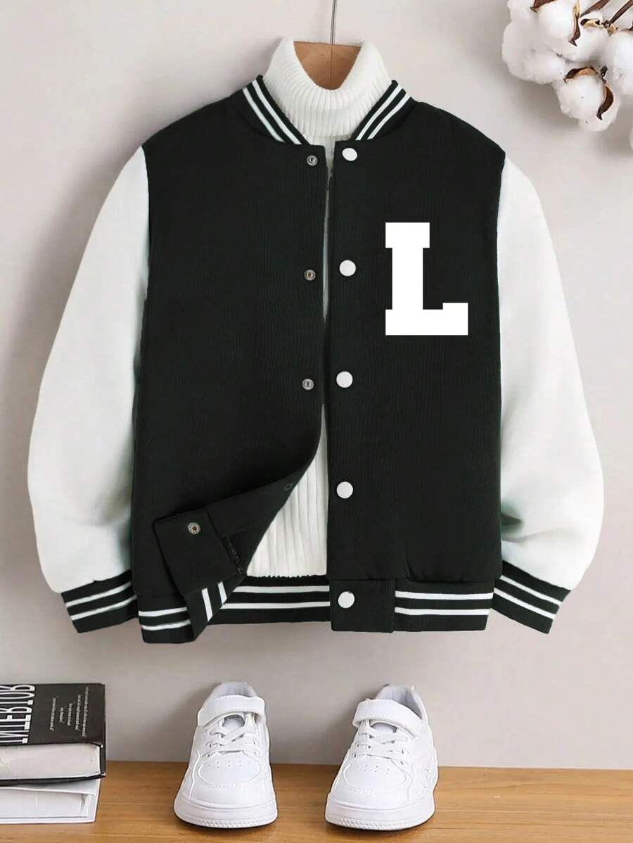 1pc Tween Girl Casual Workout Retro Solid Color Fleece Cardigan Baseball Jacket, Suitable For Spring/Autumn/Winter