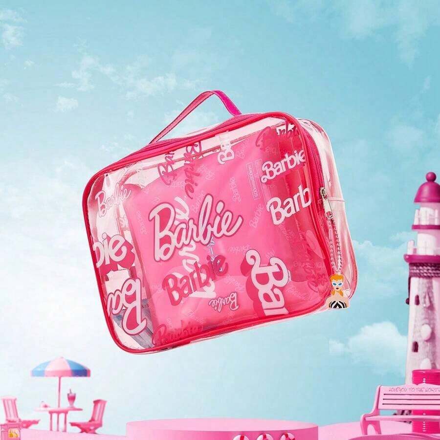 Miniso Barbie Sunlight Shine Series Travel Set, Glamorous Barbie-Themed Design, Durable And Light-Weight Material, Perfect For Traveling, Weekend Getaways And Barbie Fans (1PC)