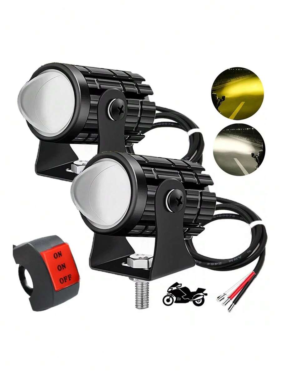 Par Faros Luces Led Para Motos Auto Doble Color Impermeable