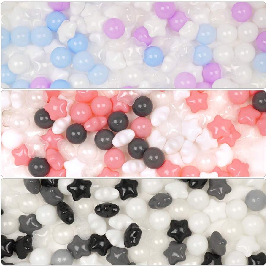 100pcs Ball Pit Balls For Toddlers, Mixed With Star, Soft And Crush Proof Plastic Toy Balls For Ball Pit, Children's Pool Water Toys, 2.15 Inch/5.5cm, Baby Playpen Accessories, Ball For Toddlers, Party Toy Balls, Water Toy Balls, Party Decoration Gifts