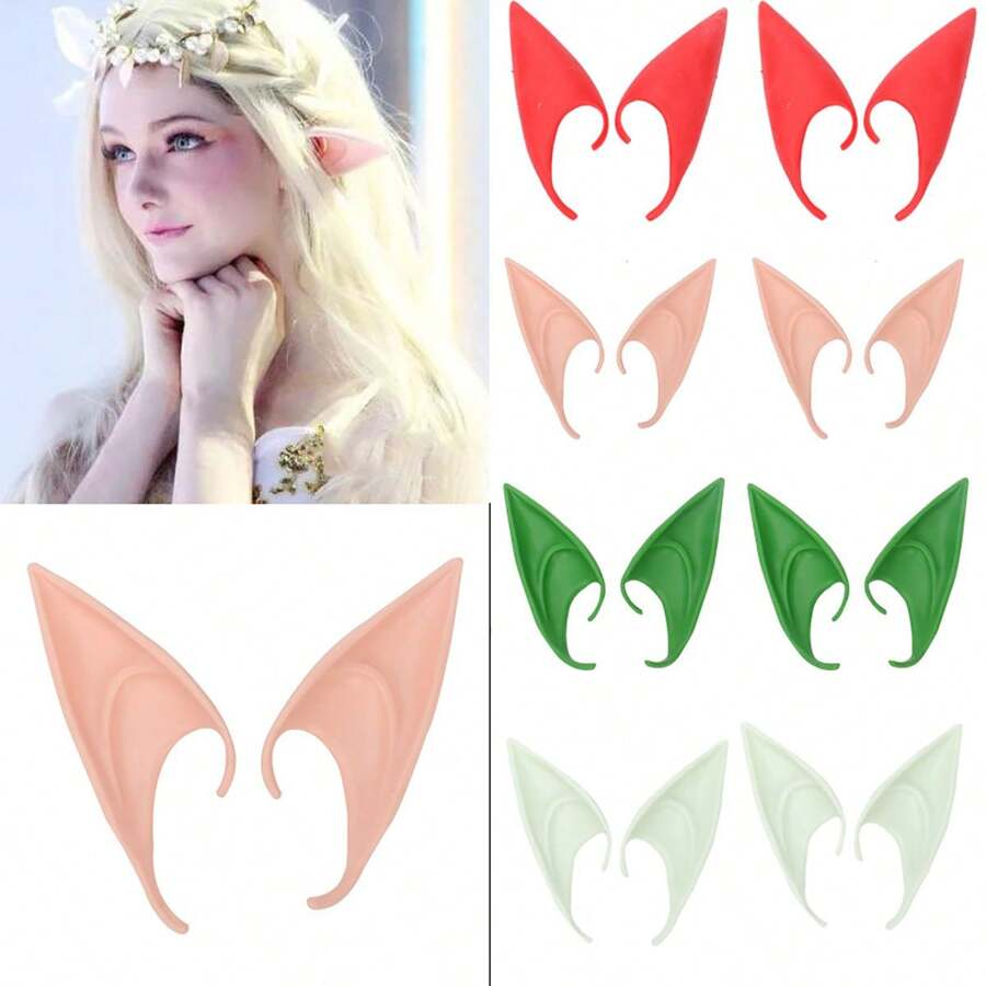2 piezas Orejas de hada para disfrazarse, accesorios de látex con orejas puntiagudas para fiestas, bailes, disfraces, accesorios para fiestas