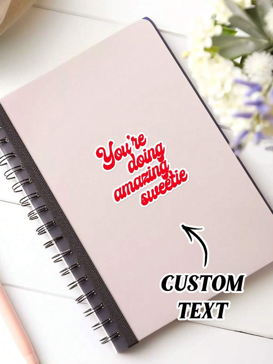 1pc Custom Text Sticker, Personalized Text Label, Custom Sticker, Personalized Sticker, Round Stickers, Computer Sticker, Laptop Sticker, Colored Decal, Gift For Him/Her, Idea Gift For Personalized Kids Gift, Children Gift Back To School Personalized Kids Gift, Children Gift Teacher Pin, Teacher Gift, Gift For Her, Gift For Him, Gift For Friend, Gift For Student, Gift For Teacher