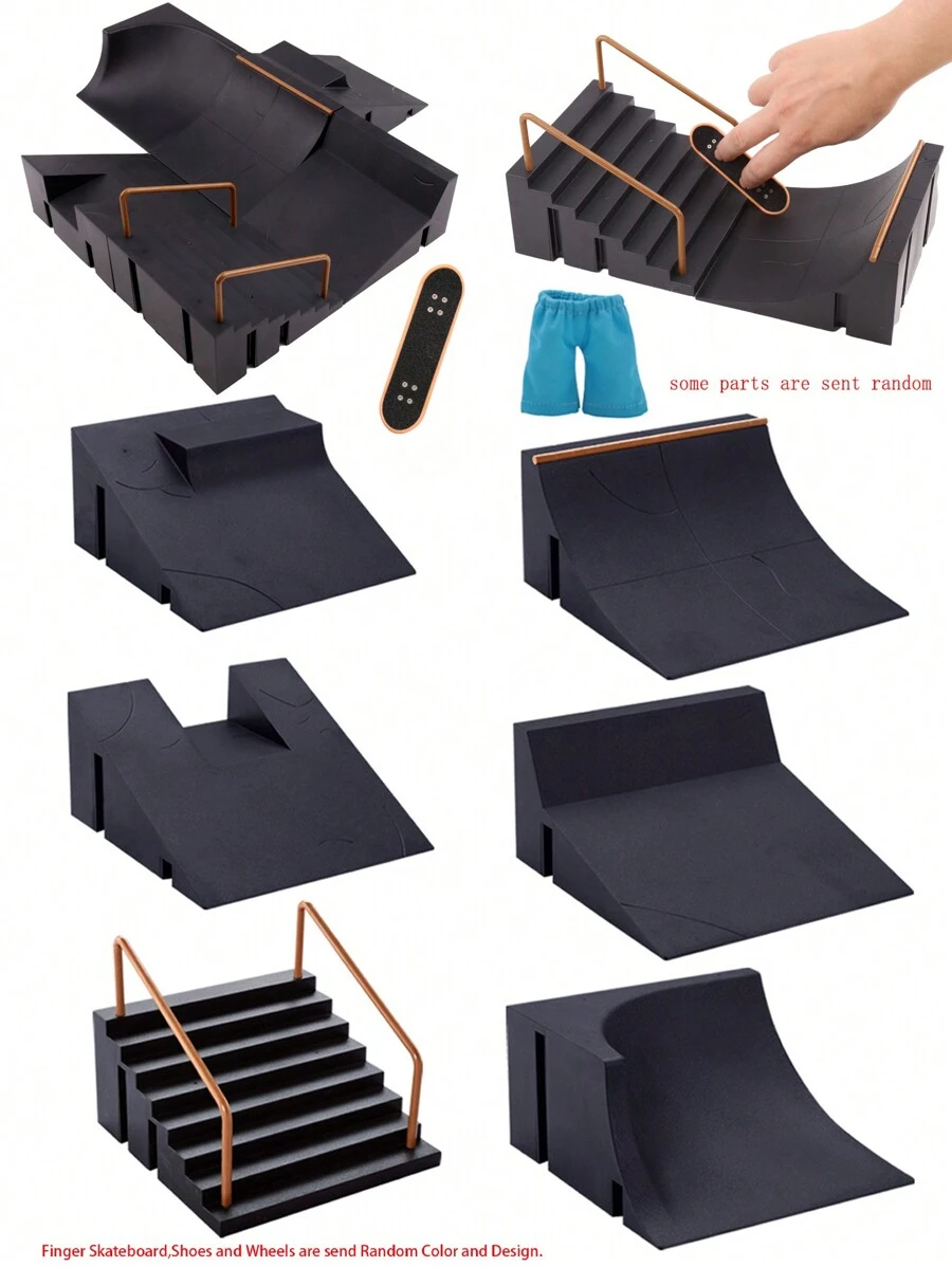 Vingertop Speelgoed 6-in-1 Vinger Met Vinger skateboard Kit Trap Volgen Met Vinger Rolschaatsen ( Vinger Skateboard Verstuur op Willekeurige kleur )