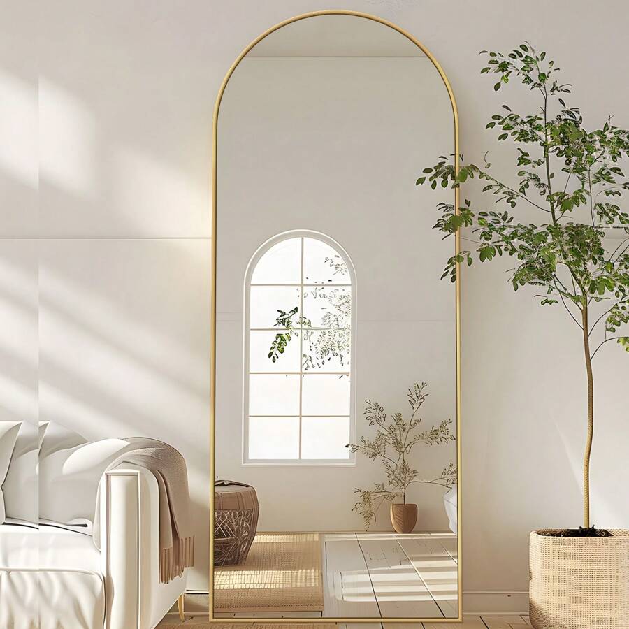 Antok Full Length Mirror, 58"X18" Floor Mirror, Arch Floor Standing Mirror Freestanding Arch Full Body Mirror With Stand For Bedroom, Hanging Mounted Mirror For Living Room Cloakroom Home Decor Back To School Room Decor School Supplies