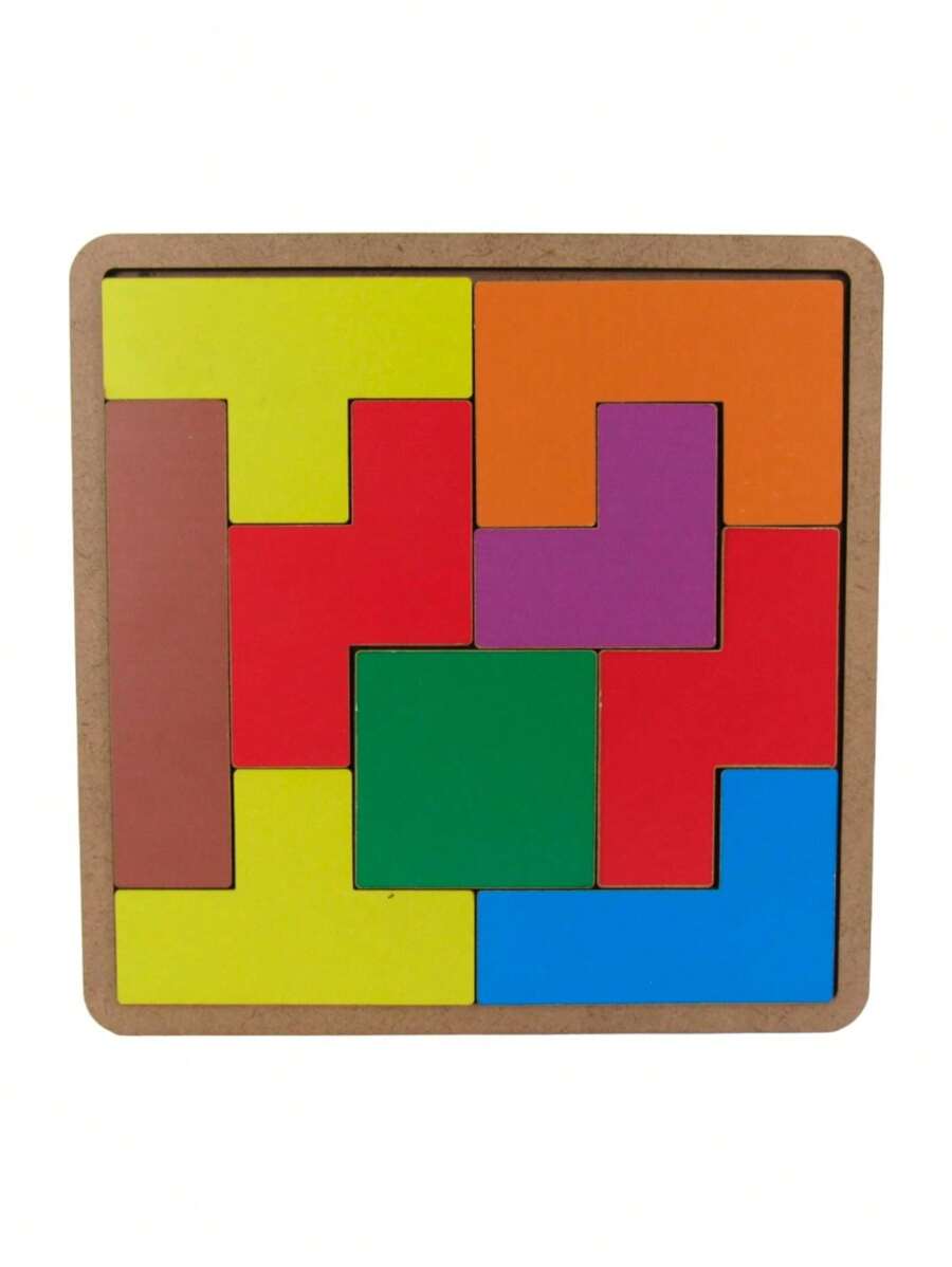 Brinquedo Educativo Quebra Cabeça Quadrado 9 Peças Mdf