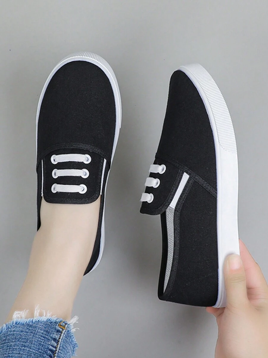 Lightweight Slip-On Casual Work Shoes For Women, Soft Bottom Canvas Sneakers, Loafers, Comfortable Daily Wear