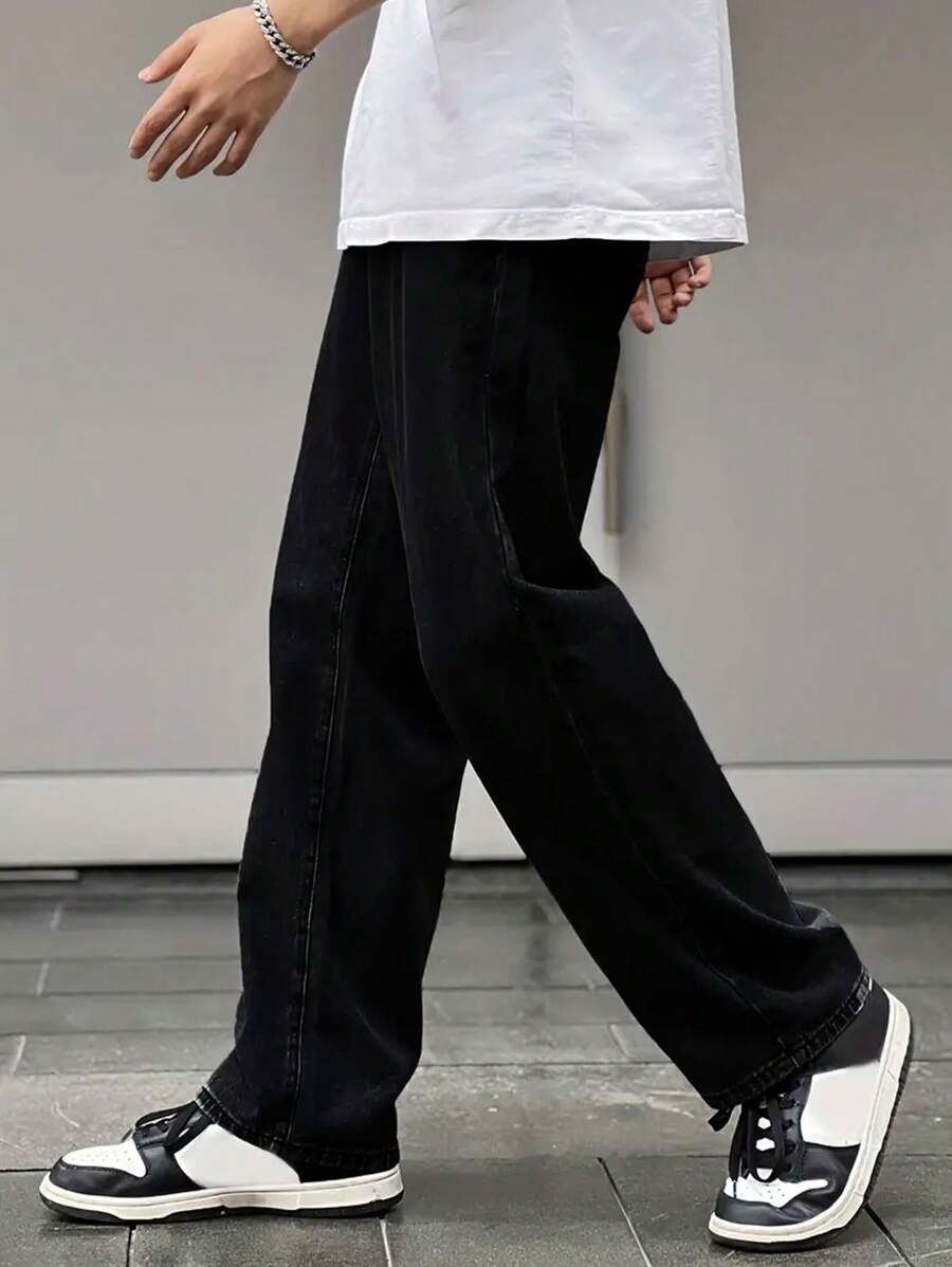 Men's Baggy Balloon Jeans 100% Cotton Premium Fabric Straight Cut Wide Dazzling