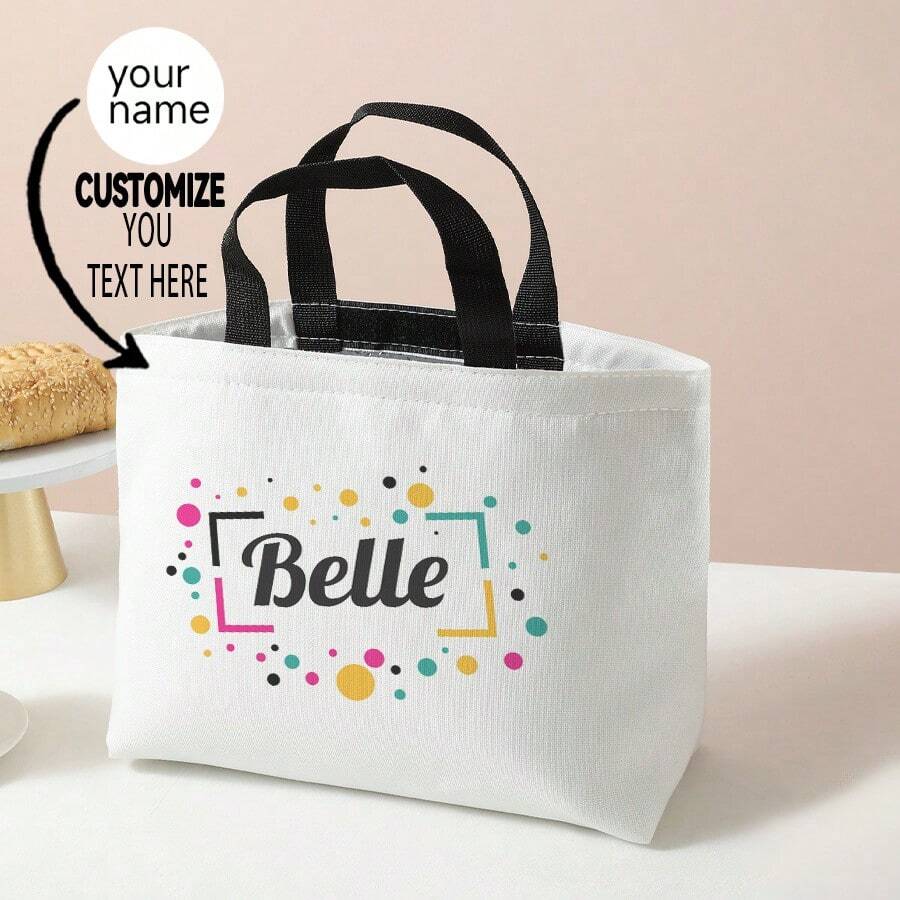 Nueva bolsa de almuerzo, bolsa de almuerzo personalizada (fotos, paisajes, ilustraciones, nombre), se puede personalizar de acuerdo a tu diseño único, viaje, oficina, escuela, picnic, bolsa de almuerzo portátil de alta capacidad con aislamiento, la mejor opción para tiendas de regalos, regreso a clases