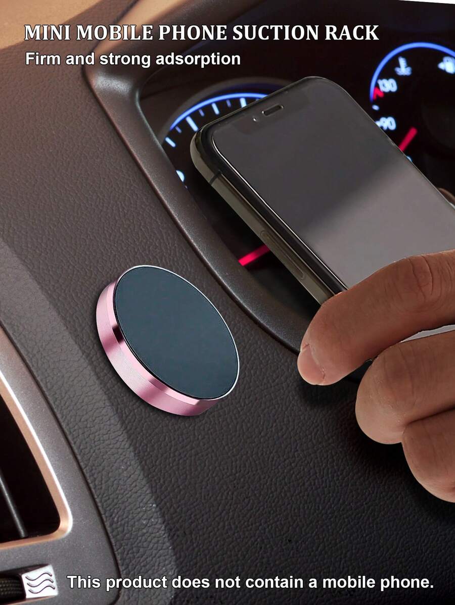 1 pieza Soporte magnético multifuncional mini para celular en el auto para navegación, disponible en rosa dorado/plateado/dorado/negro