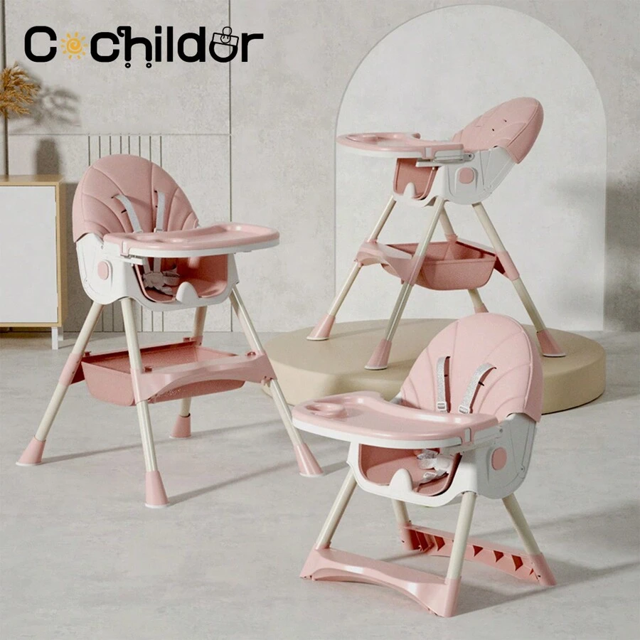 Cochildor Baby High Chair,Children Are Fed At A Height Of Convert,With Removable Tray,Foldable Portable Children's Dining Chair