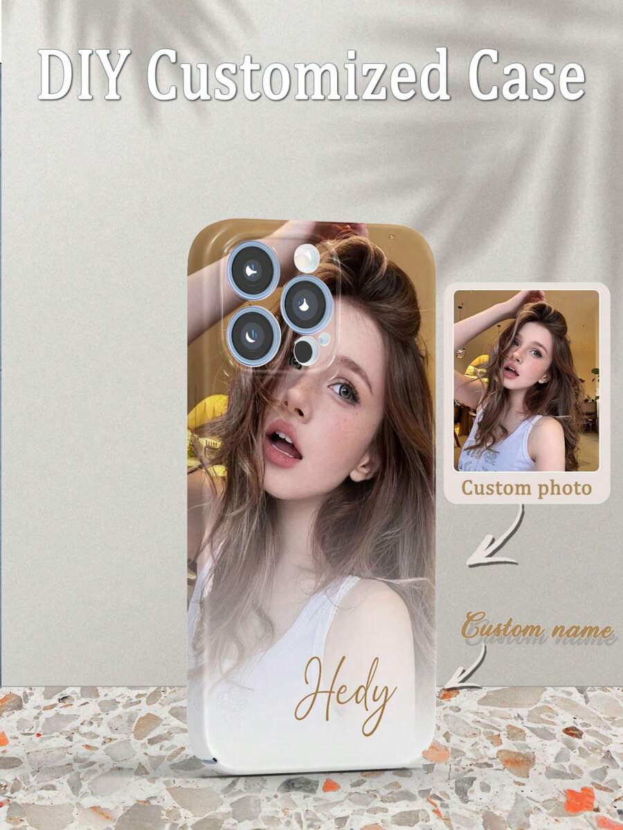 Apple Customized DIY Photo Phone Case, Compatible With Iphone 15/14 Plus/13 Pro/12 Pro Max/11/6P/7P/XS/XR, Personalized With Self-Portraits, Photos, Artwork, Text, Names, Nicknames, Thermal Transfer PC Hard Shell, Anti-Drop, Anti-Fingerprint, Full Edge Protection, Ideal For Personal, Partner, Family, Friends, Birthday, Ideal Gifts For Him, Ideal Gifts For Her, Boyfriend, Girlfriend, Family, Friends, Grandparents, Couple, For Anniversaries, For Birthdays