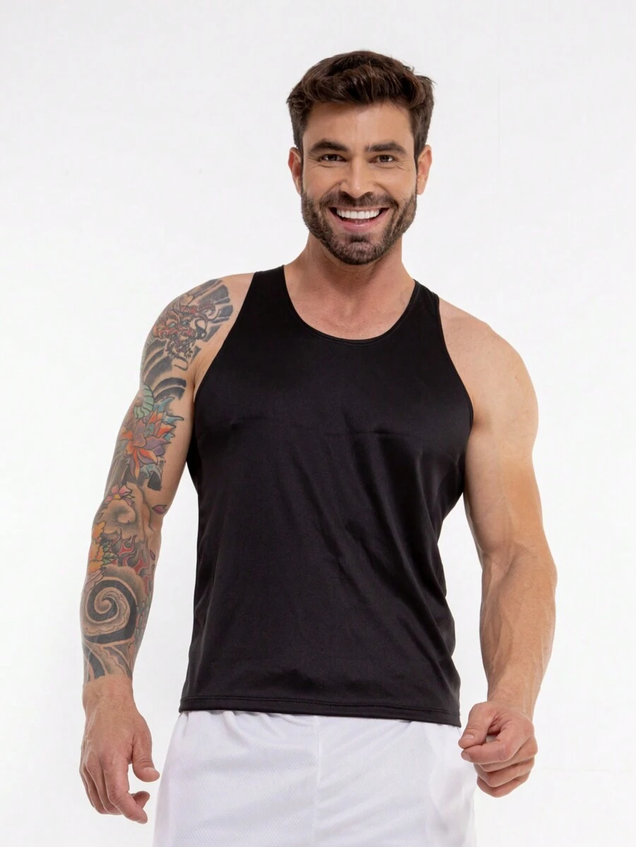 Camiseta de tirantes tipo novio para hombre para natación, gimnasio y entrenamiento físico