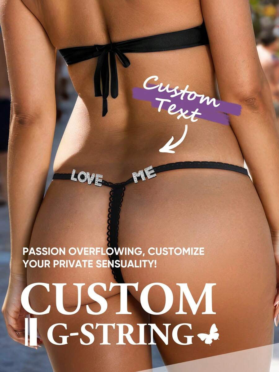 1 pieza de G-strings personalizadas, pantys con tirantes de encaje personalizados, ropa interior sexy personalizada, tanga con nombre personalizado, tanga con nombre personalizado, pantys de encaje sin costuras personalizados, ropa interior de encaje personalizada, regalo de aniversario, regalo de San Valentín, regalo de cumpleaños, regalo de boda, regalo para ella/novia/esposa/amiga